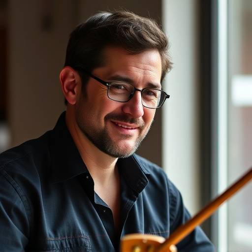 Portrait de Marc Dupont, professeur de batterie et de percussions.