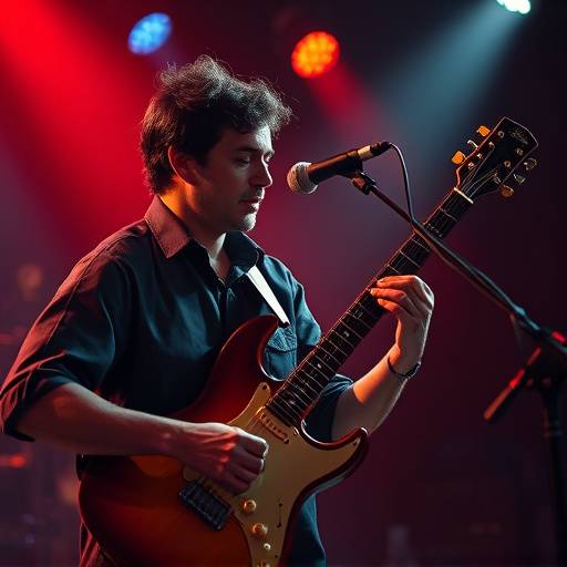 Un musicien improvisant avec son instrument, symbolisant la liberté créative.