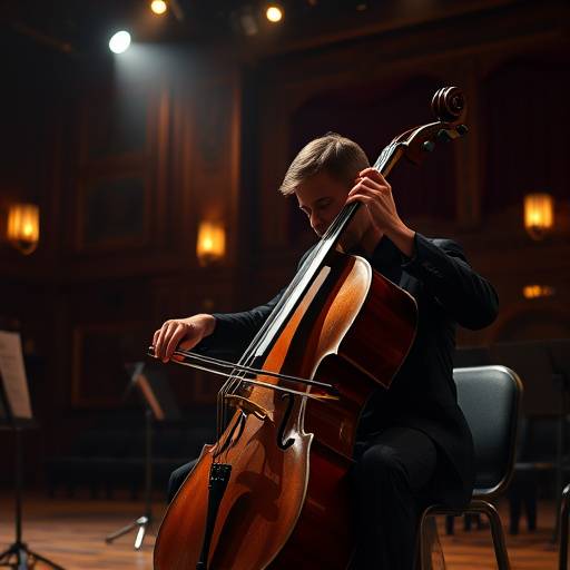 Un violoncelliste jouant du violoncelle dans une salle de concert.