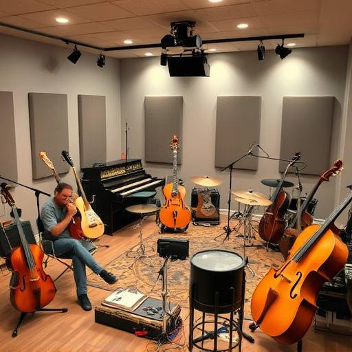 Une salle de répétition avec des instruments divers, suggérant la diversité des cours proposés.